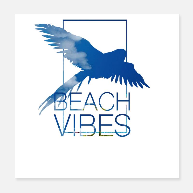 PARROT SUMMER VIBE Poster 8" x 8" (20x20 cm)