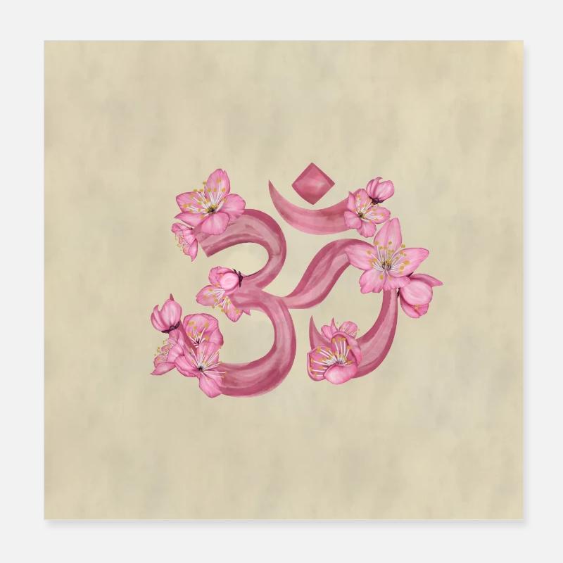 Symbole de l'aquarelle dessin OM Poster 20 x 20 cm