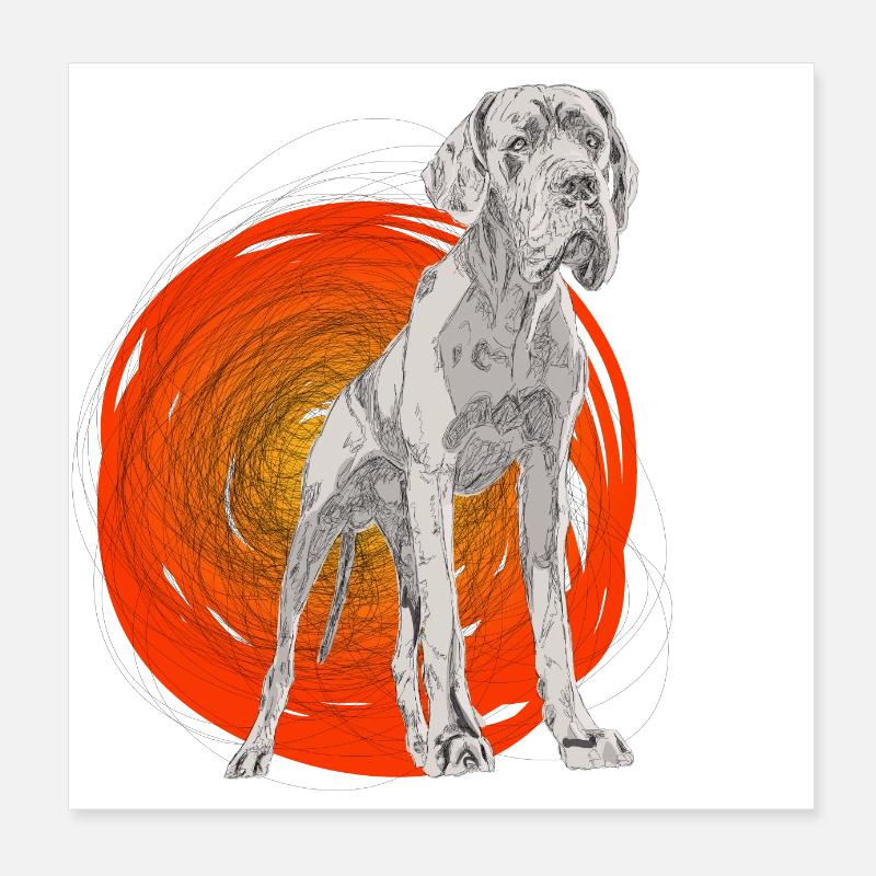 Great Dane Poster 8" x 8" (20x20 cm)