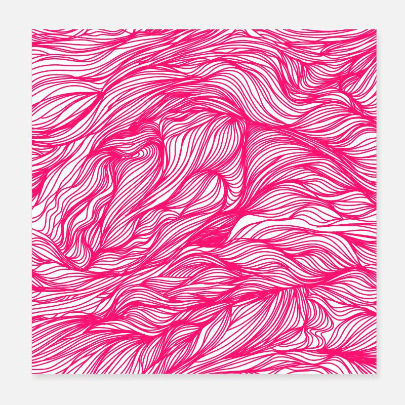 Pink waves lines pattern motion gift Poster 8" x 8" (20x20 cm)
