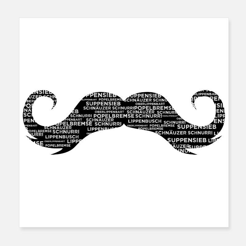 moustache Poster 8" x 8" (20x20 cm)