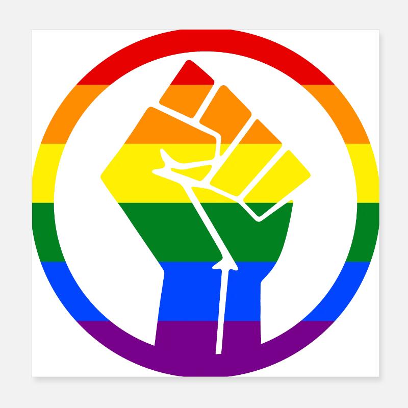 Rainbow Fist Poster 20x20 cm
