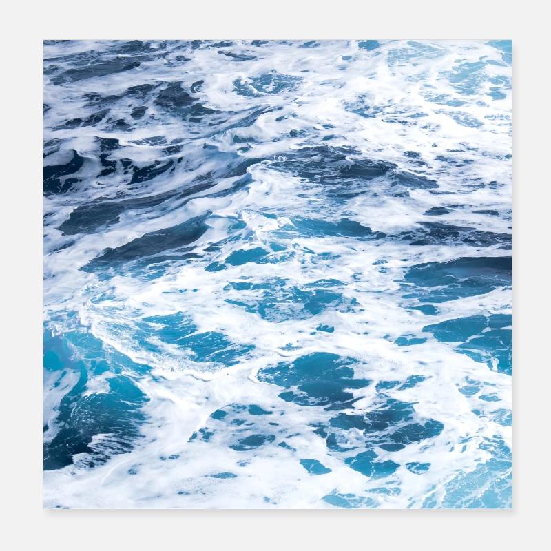 Vagues de l'océan Poster 20 x 20 cm