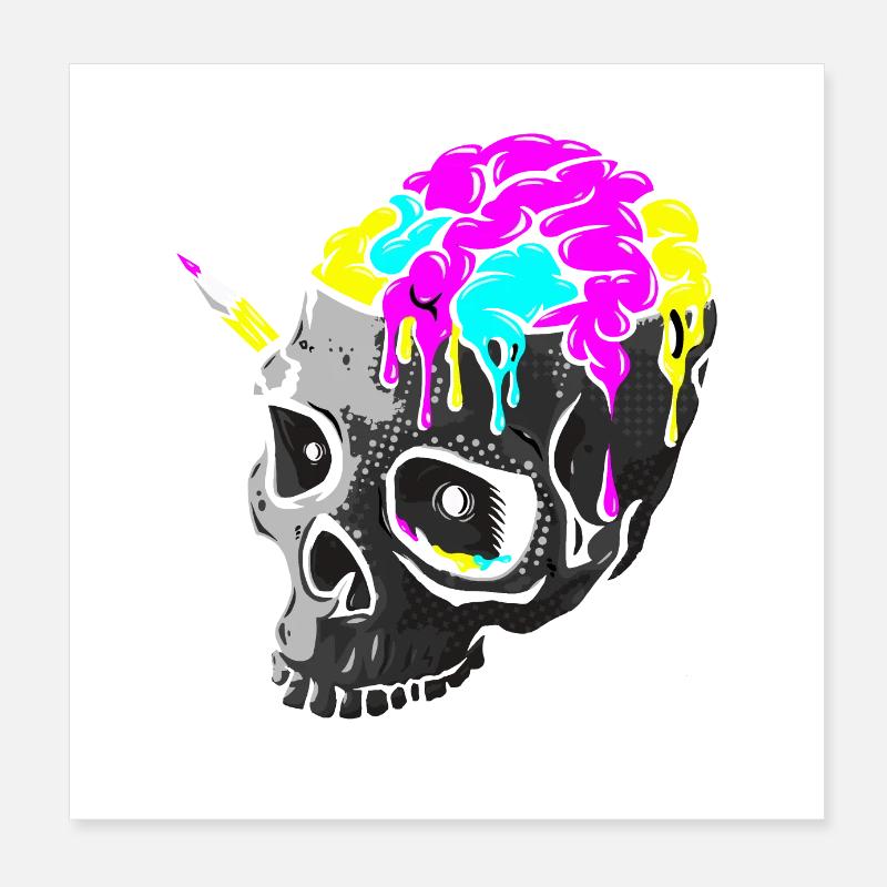 SKULL ART PSYCHE Poster 20x20 cm