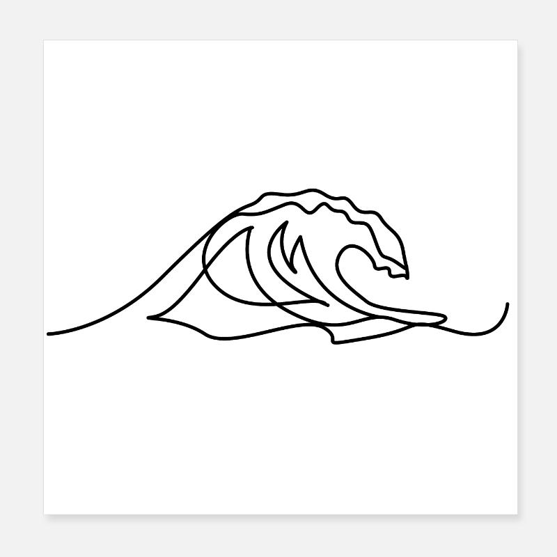 Welle Poster 20x20 cm
