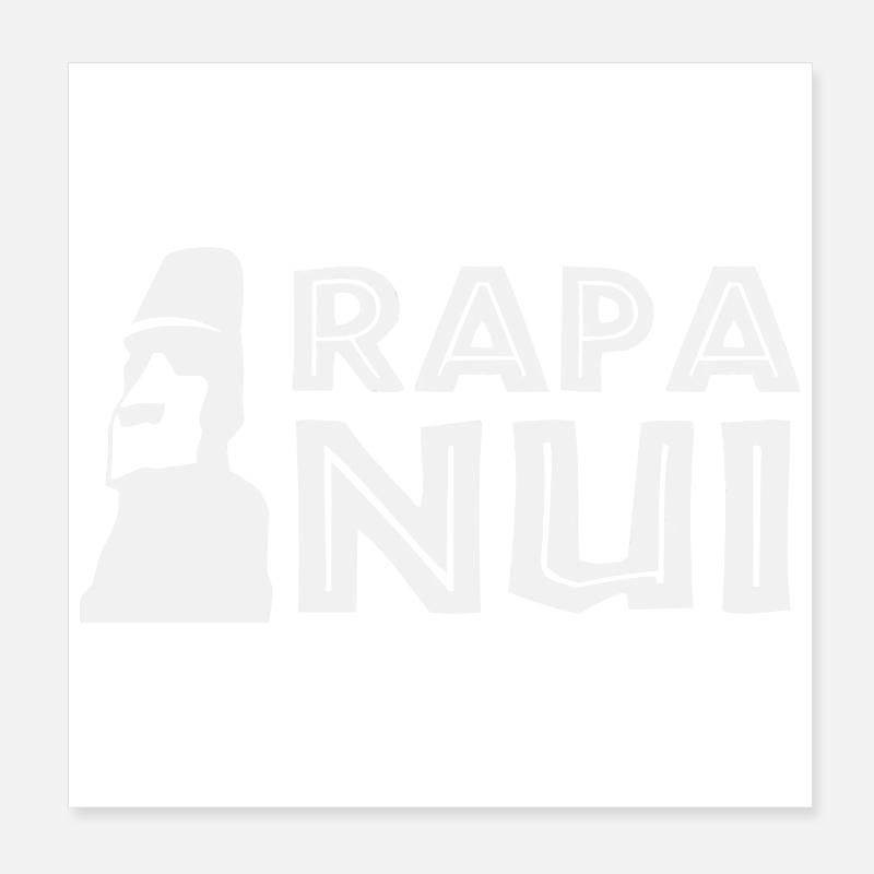 Rapa Nui Moi Île de Pâques Polynésie Idée cadeau Poster 20 x 20 cm