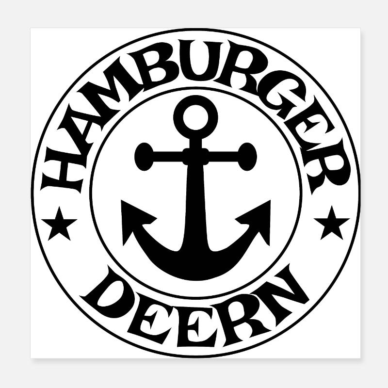 Hamburger Deern - Poster 20x20 cm - Weiß