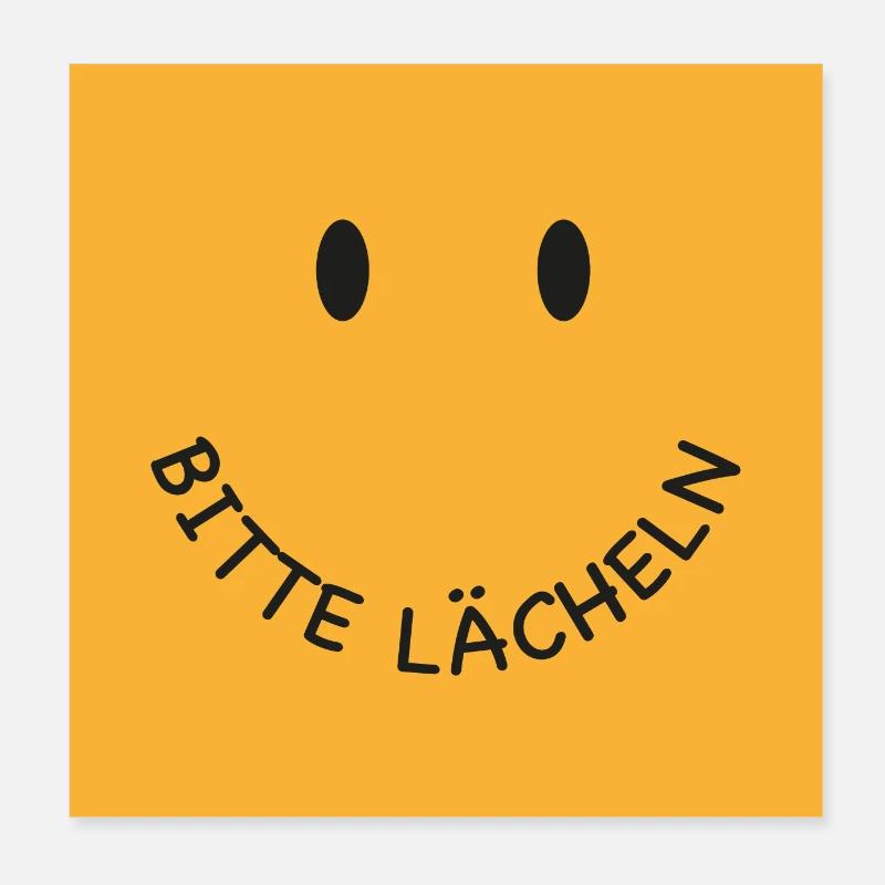 Bitte lächeln Gesichtsmaske Poster 20x20 cm
