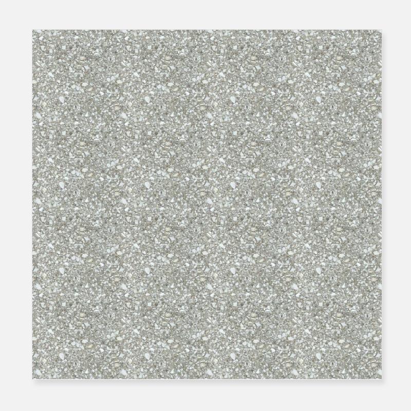 Gemusterter Granitstein in Grautönen Poster 20x20 cm