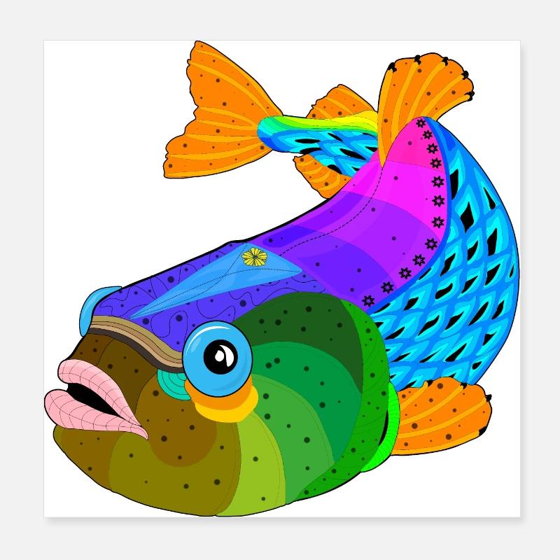 Poisson / poisson Poster 20 x 20 cm