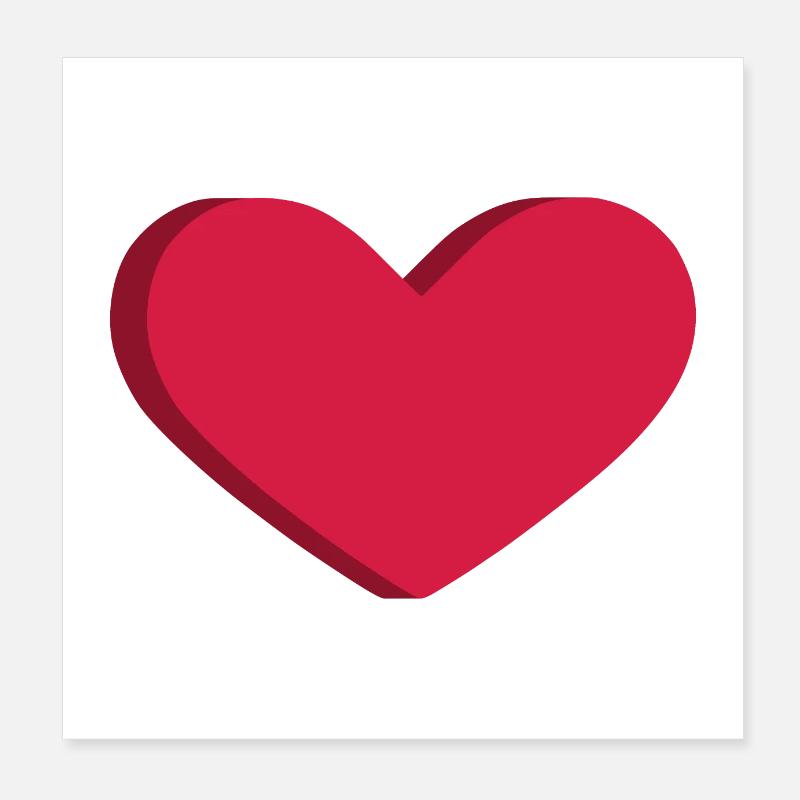 Herz in 3D Liebe Romantisch Geschenk Poster 20x20 cm