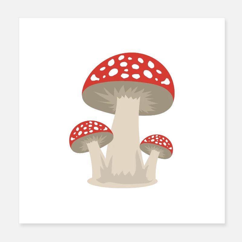 Pilz Glückspilz Wald Geschenkidee Poster 20x20 cm