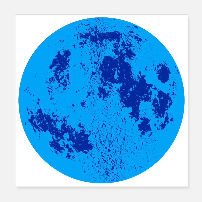Blauer Mond Poster 20x20 cm