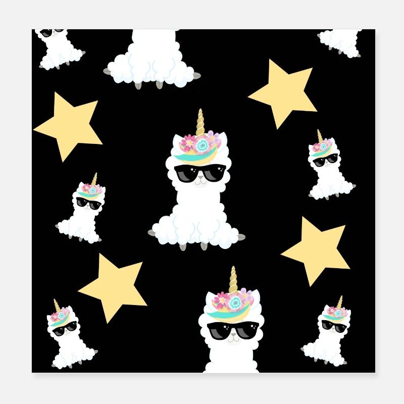 alpaga - Poster 20 x 20 cm - blanc