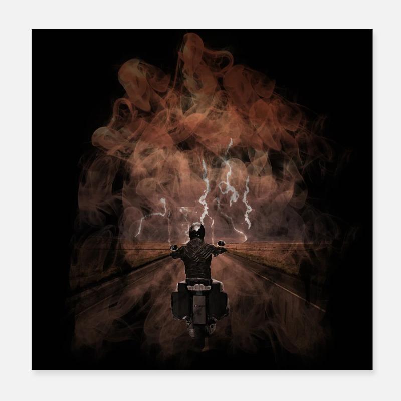 affiche de motard courageux Poster 20 x 20 cm