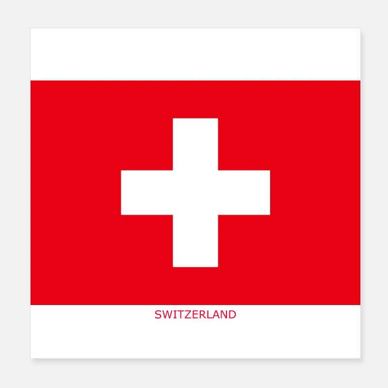 DRAPEAU SUISSE Poster 20 x 20 cm