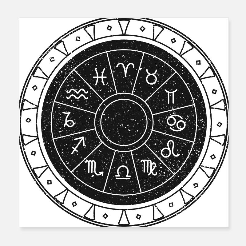 Constellation cercle zodiaque astrologie horoscope Poster 20 x 20 cm