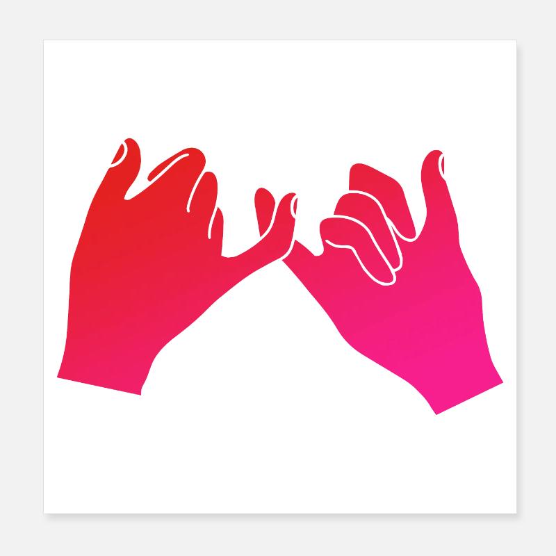 Pinky Swear pinky versprechen Pärchen-Geschenkidee Poster 20x20 cm