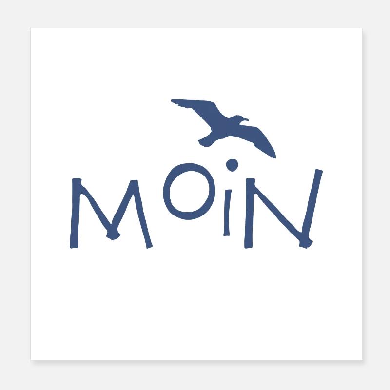 Moin - Poster 20x20 cm - Weiß
