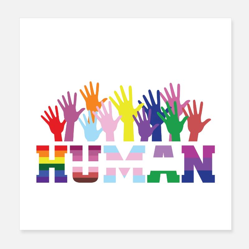 Against racism Poster 8" x 8" (20x20 cm)