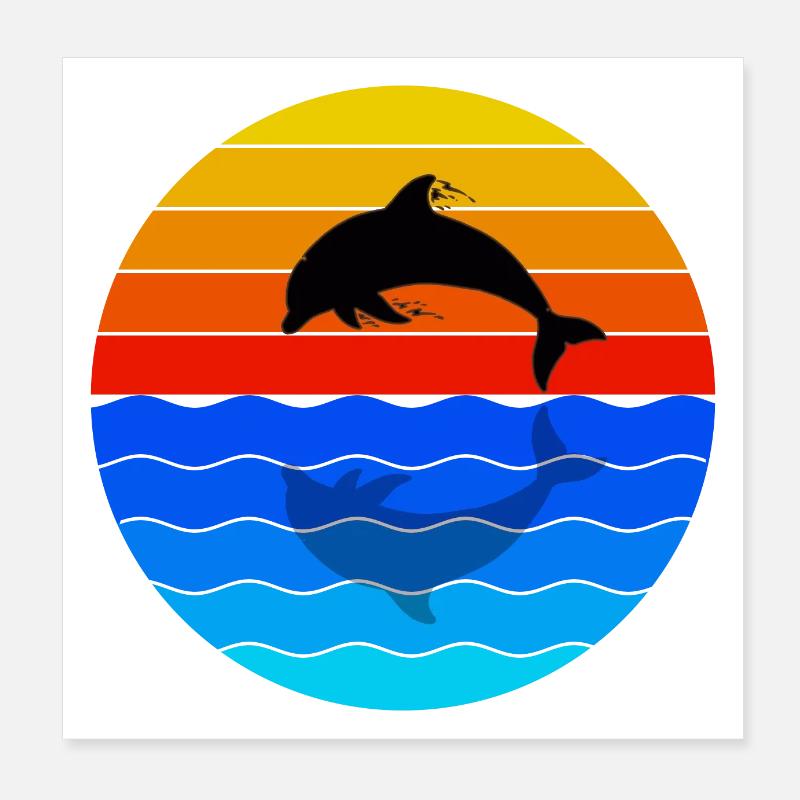 Dolphin, I love dolphin Poster 8" x 8" (20x20 cm)