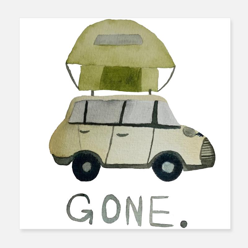 Camping-car Poster 20 x 20 cm