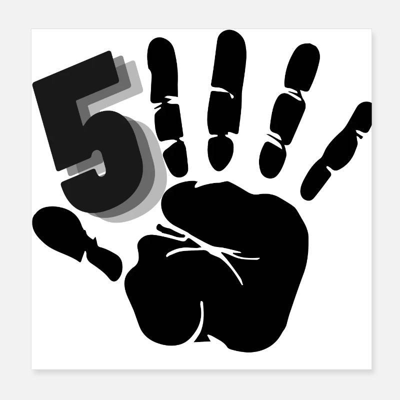 Main numéro 5 Poster 20 x 20 cm