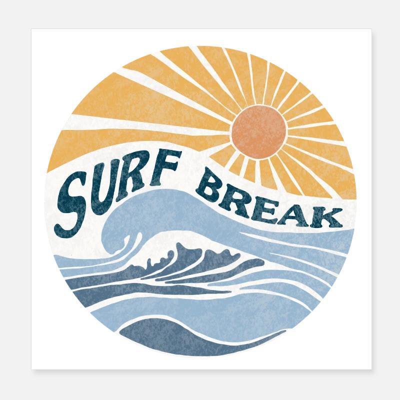 Pausa per il surf Poster 20x20 cm