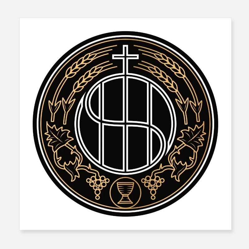 IHS Jesus Christ monogram Poster 8" x 8" (20x20 cm)