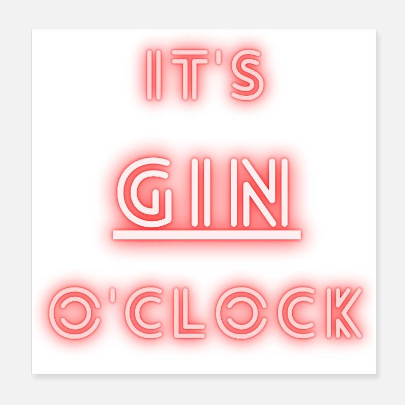 C'est l'heure du gin | Gin Poster 20 x 20 cm