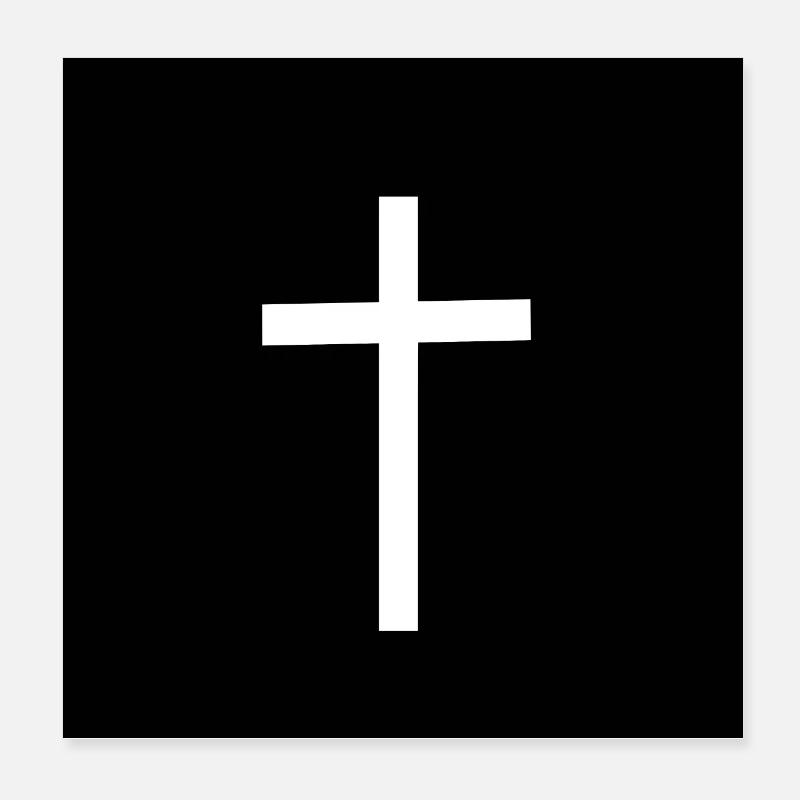 Jésus Croix Blanche Poster 20 x 20 cm