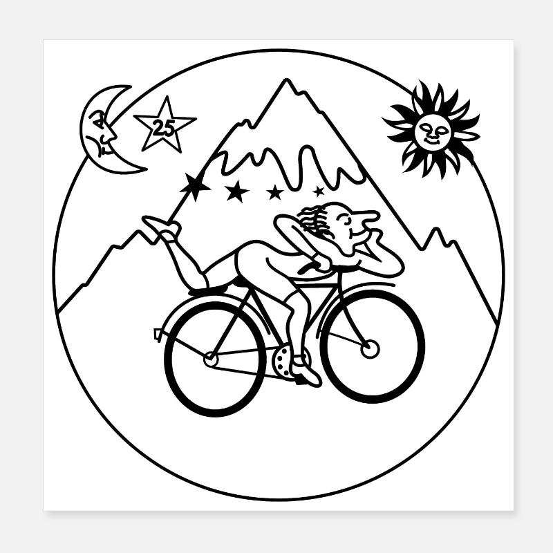 Albert Hofmann LSD 1943 Circle Black & White Poster 8" x 8" (20x20 cm)