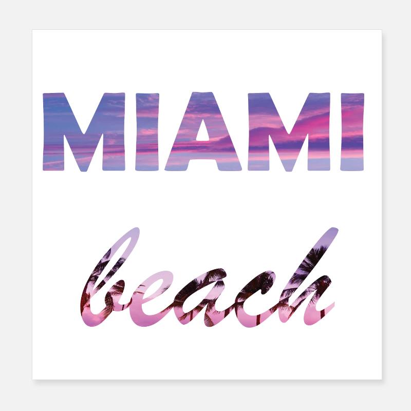 miami beach Poster 8" x 8" (20x20 cm)