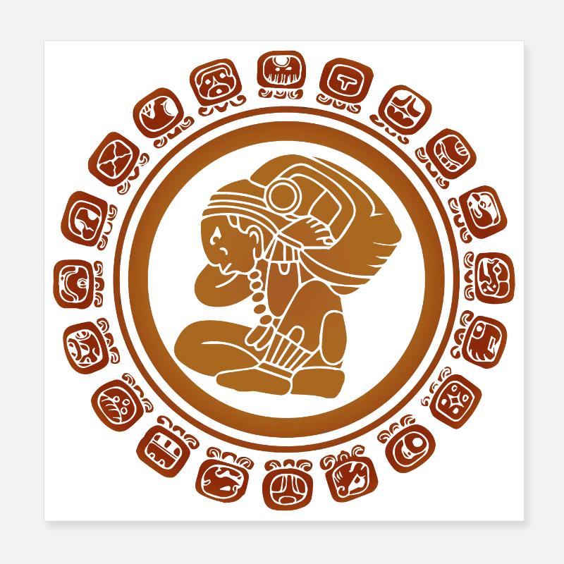 Maya Symbol Maya Kalender Geschenkidee Poster 20x20 cm