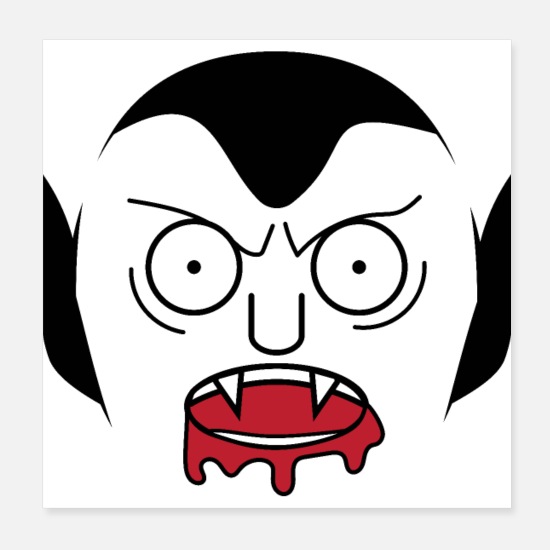 Halloween Funny Vampire Scary Face Spooky Cartoon' Poster | Spreadshirt