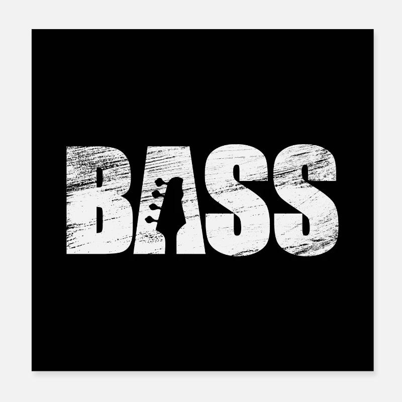 Bas - Poster 20x20 cm - hvid