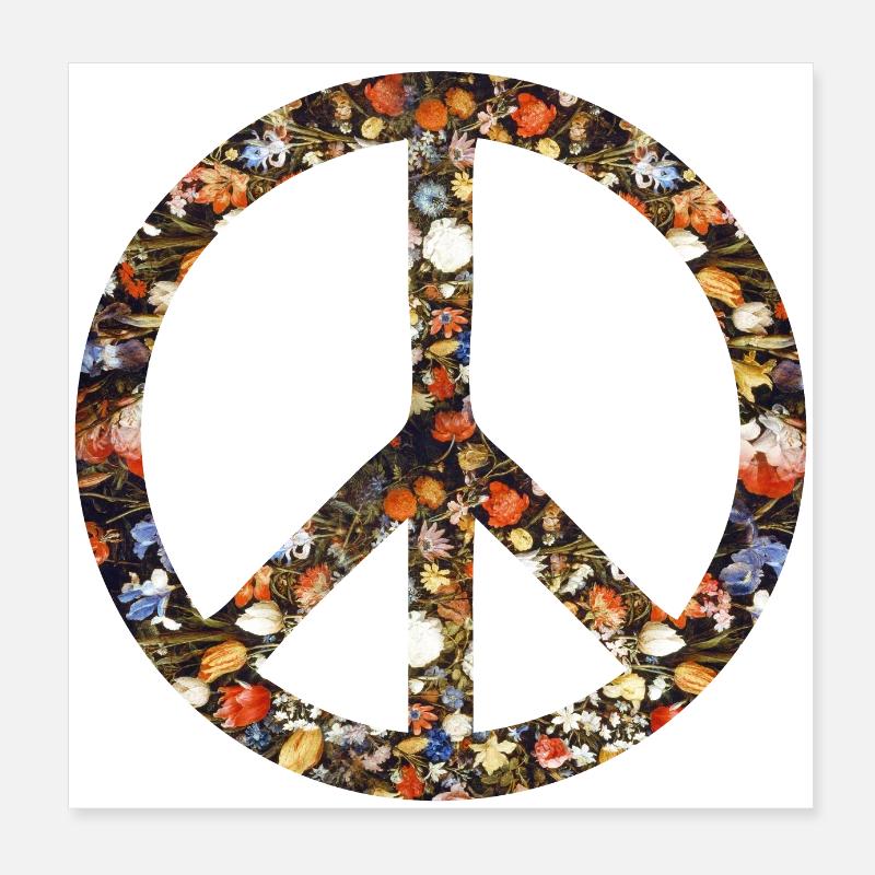 Peacezeichen Friedensbewegung Friedenssymbol Peace Poster 20x20 cm