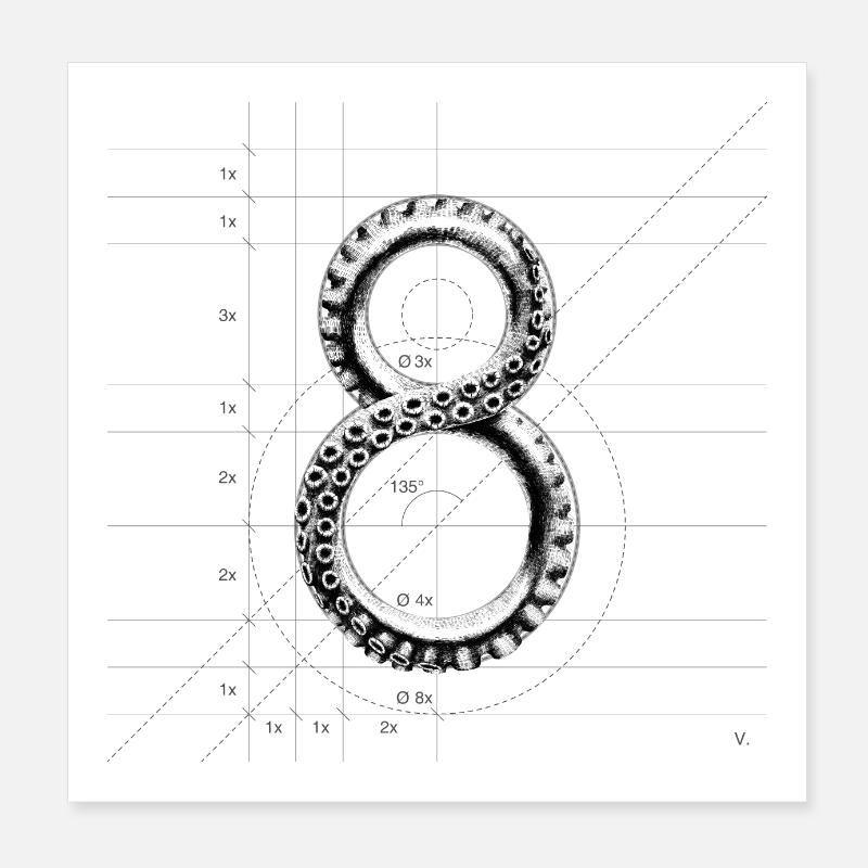 World Octopus Day Poster 20 x 20 cm