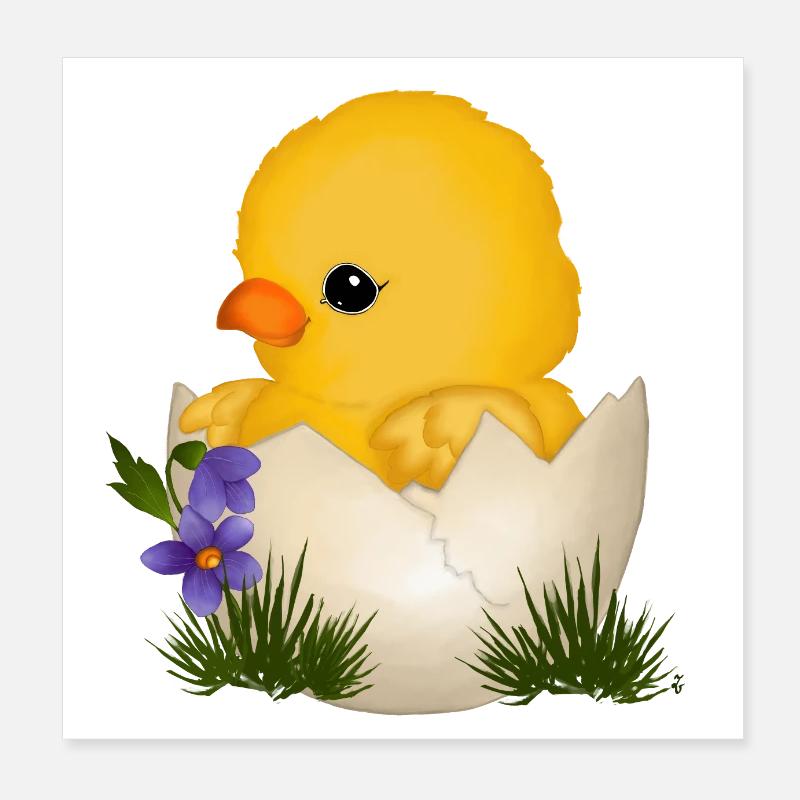 Bébé poussin Poster 20 x 20 cm