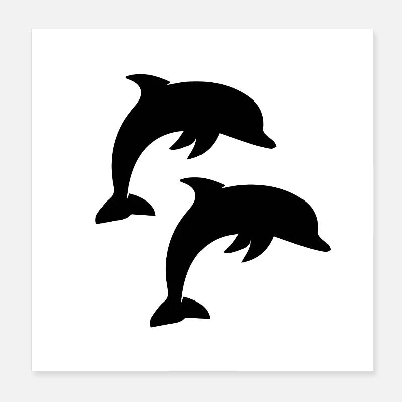 Dolphin Delfine Poster 20x20 cm