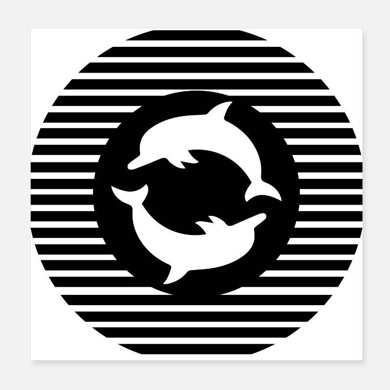 Dolphin Delfine Poster 20x20 cm