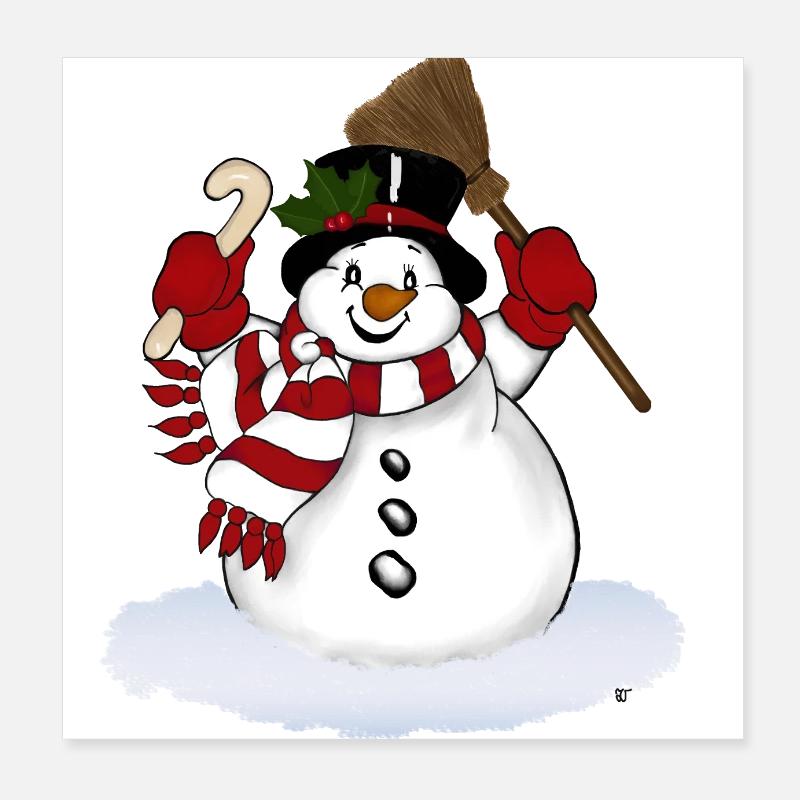 snowman Poster 8" x 8" (20x20 cm)