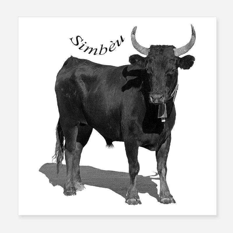 Stier von Der Simbèu Camargue Poster 20x20 cm