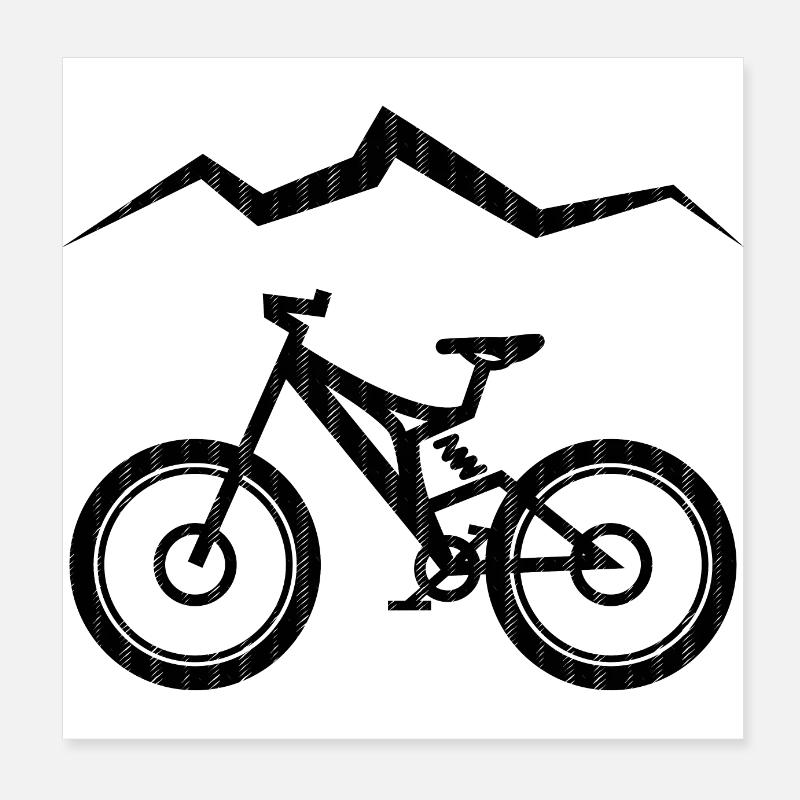 Bicycle - mountain bike - mountains - Poster 8" x 8" (20x20 cm) - white