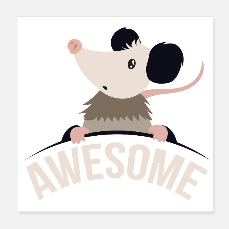 Awesome Possum Cute Animals Gift Idea Poster 8" x 8" (20x20 cm)