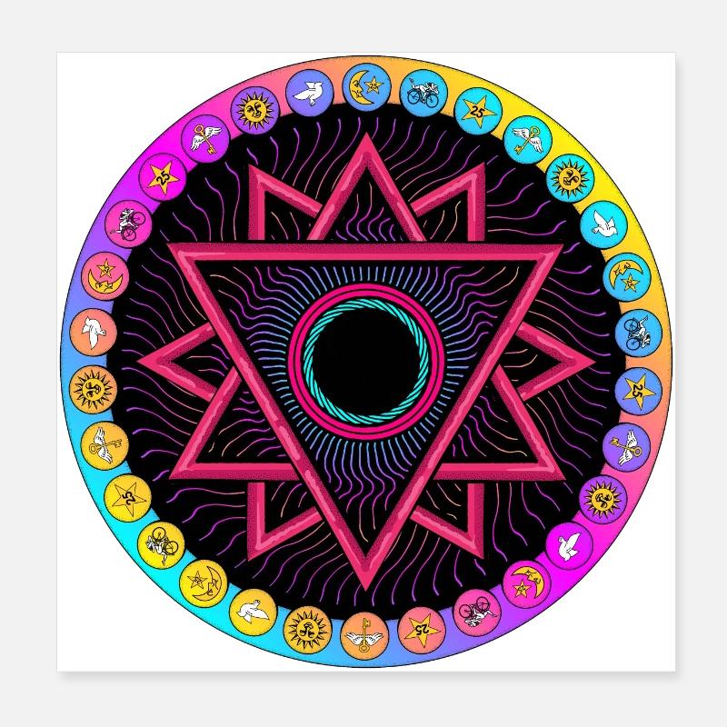 LSD Acid Wheel Poster 20x20 cm