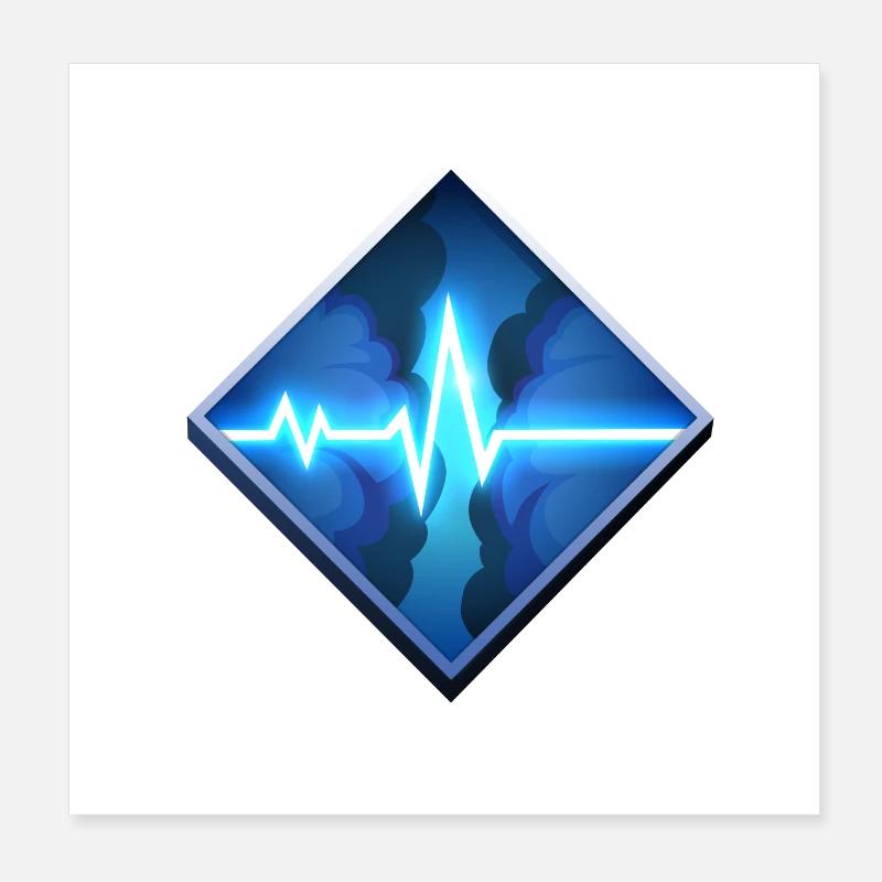 Énergie flash ECG Poster 20 x 20 cm