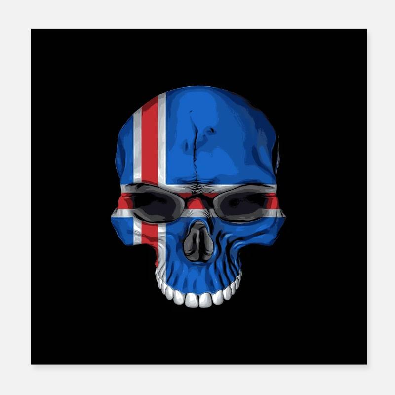 Iceland skull Poster 8" x 8" (20x20 cm)