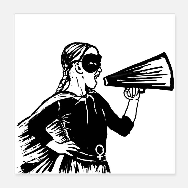 Pouvoir des filles Poster 20 x 20 cm