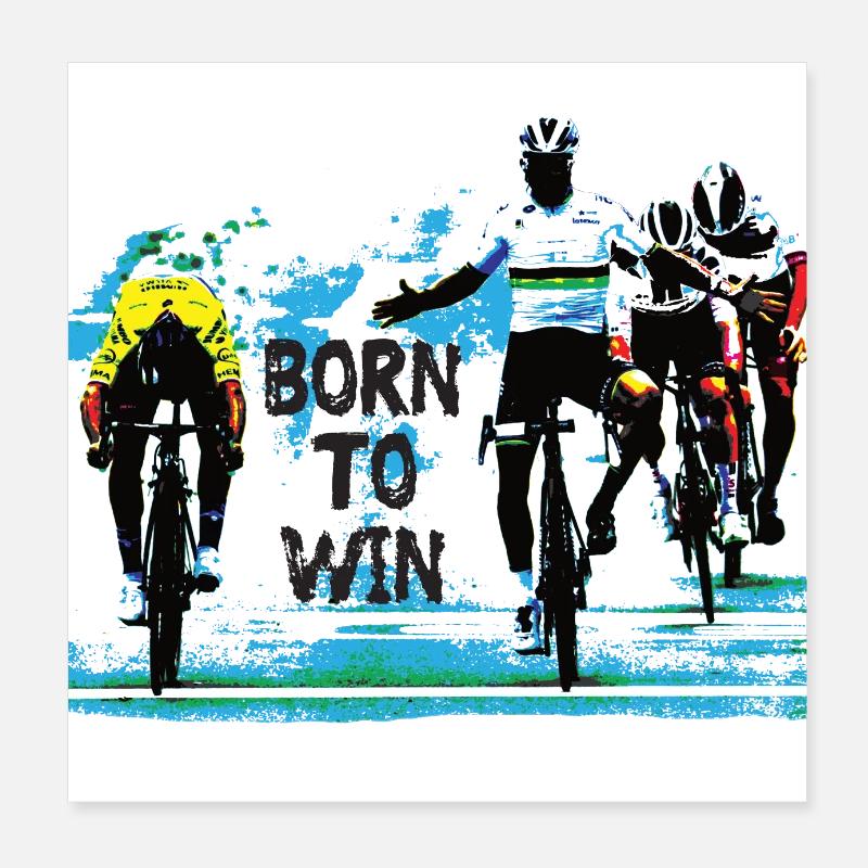 født til at vinde #1 - cykling Poster 20x20 cm